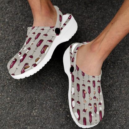 Wine Bottle Pattern Print Unisex Clogs Shoes