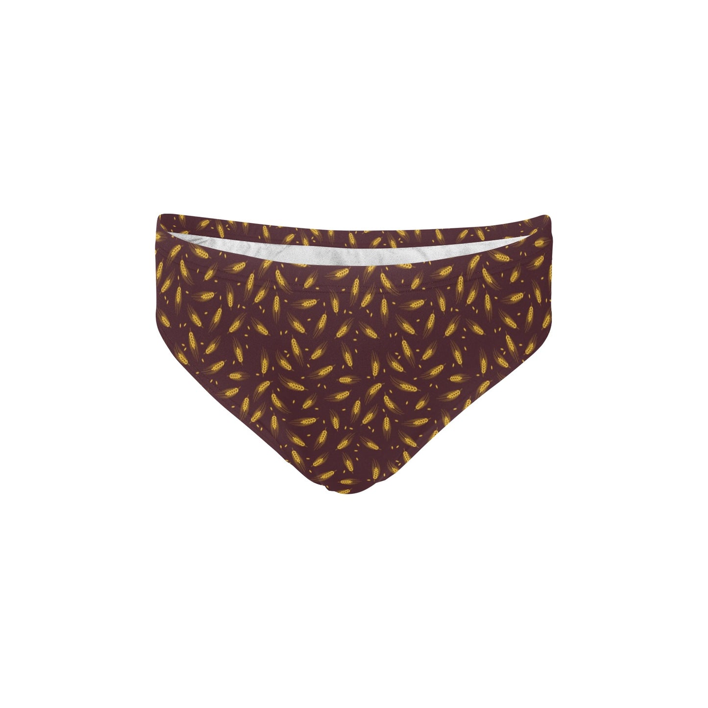 Agricultural Gold Wheat Print Pattern Men's Swimming Briefs