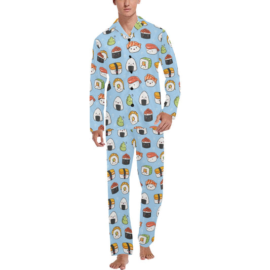 Sushi Print Design LKS303 Men's Long Pajama Set