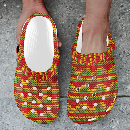 Rasta Reggae Color Print Unisex Clogs Shoes
