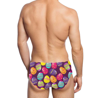 Easter Eggs Pattern Print Design RB04 Men's Swimming Briefs
