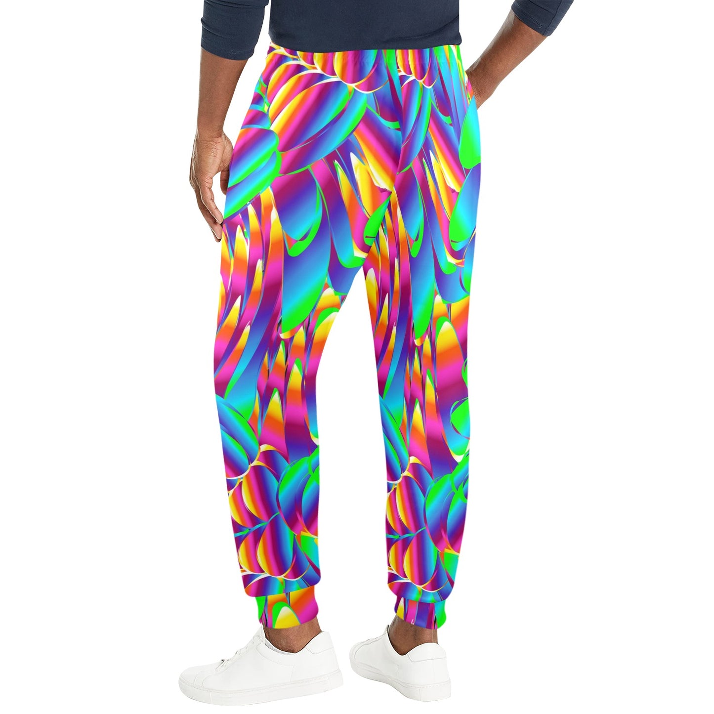 Psychedelic Trippy Pattern Men's Casual Track Pants