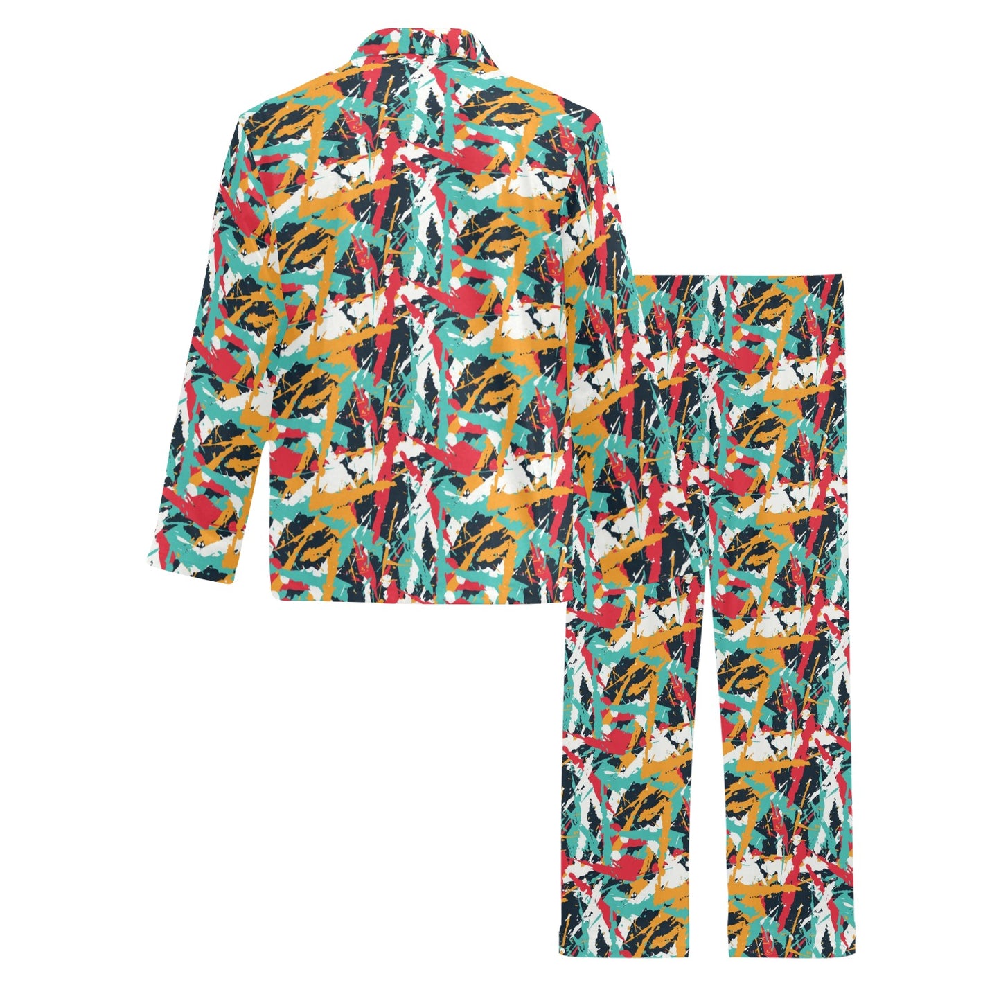 Splatter Print Design LKS304 Men's Long Pajama Set
