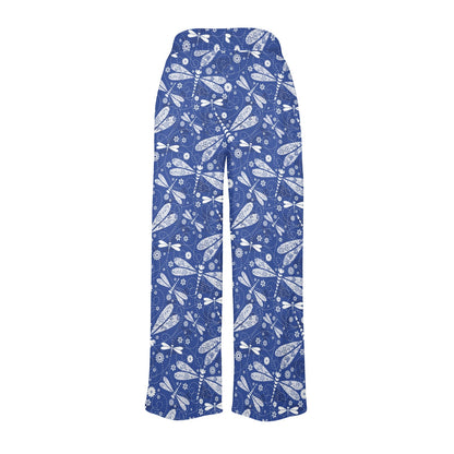 Dragonfly Pattern Print Design 03 Women's Wide Leg Lounge Pants