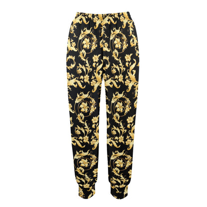Baroque Golden Pattern Print Design 04 Women's Casual Track Pants