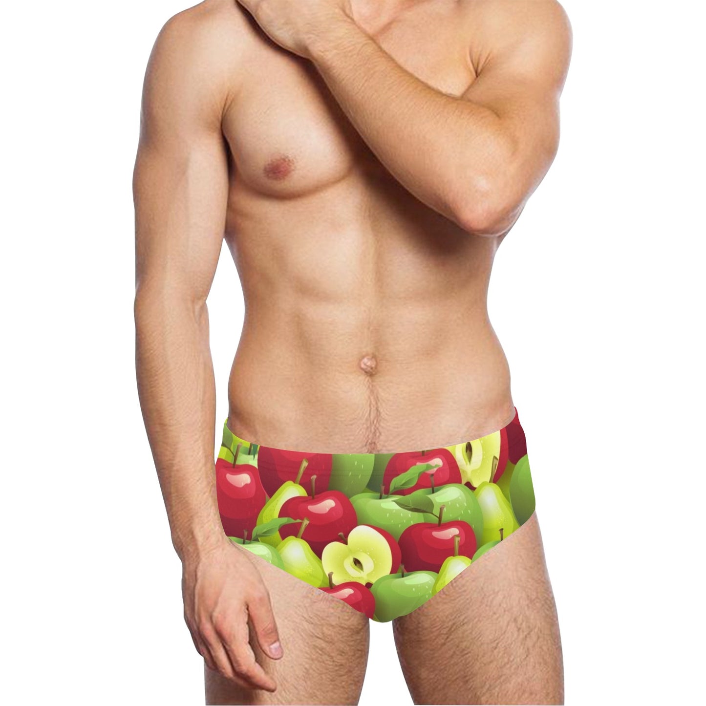 Apple Pattern Print Design AP03 Men's Swimming Briefs
