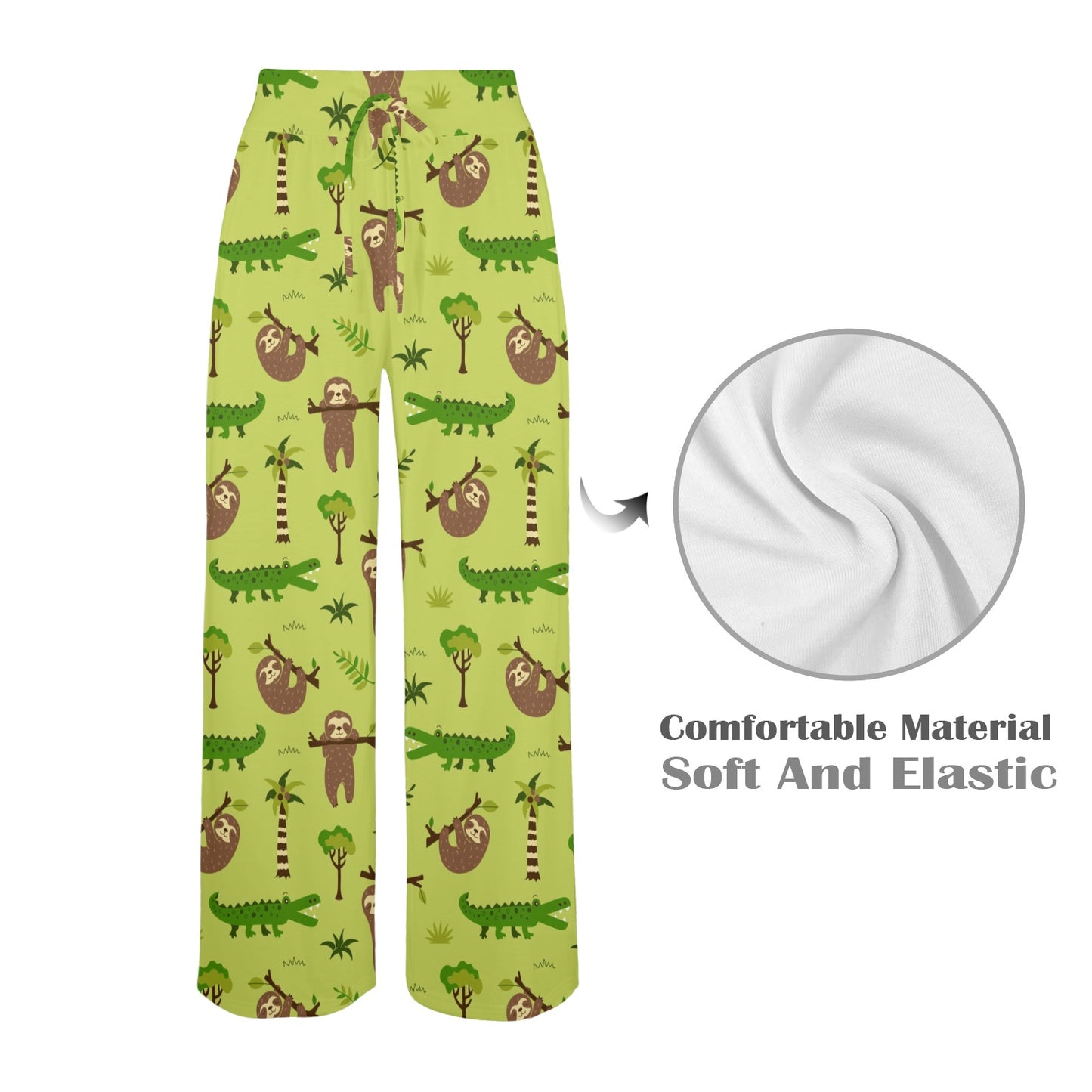 Alligator Pattern Print Design 04 Women's Wide Leg Lounge Pants