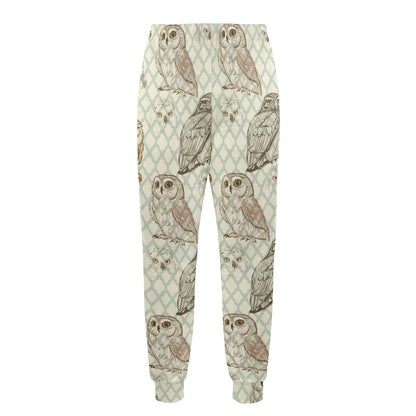 Owl Pattern Print Design A03 Men's Casual Track Pants