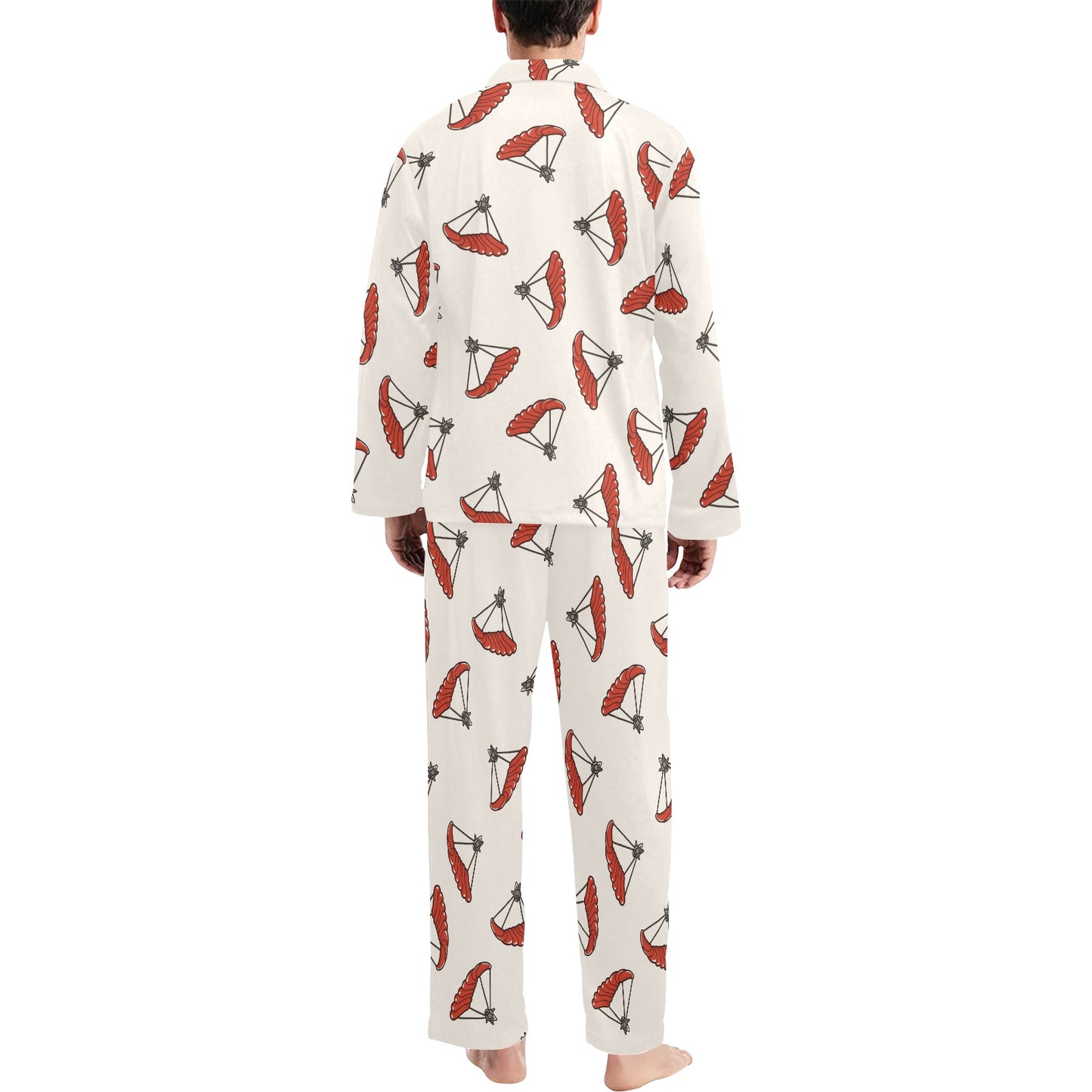 Skydiver Print Design LKS302 Men's Long Pajama Set