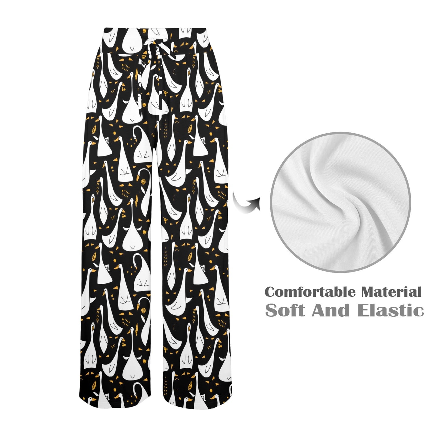 Goose Print Design LKS401 Women's Wide Leg Lounge Pants