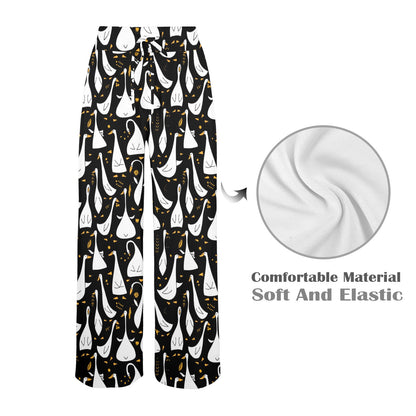 Goose Print Design LKS401 Women's Wide Leg Lounge Pants