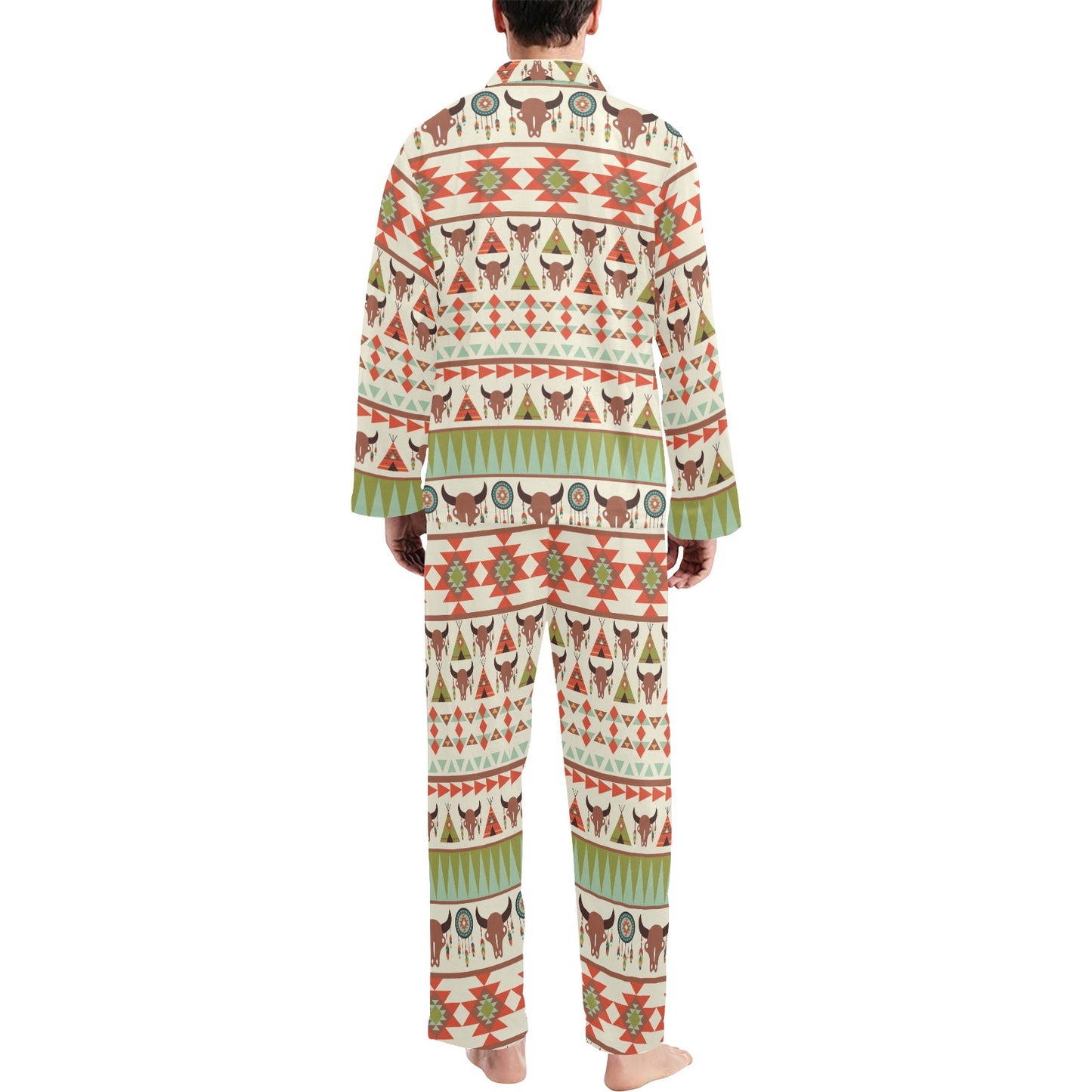 American indian Ethnic Pattern Men's Long Pajama Set
