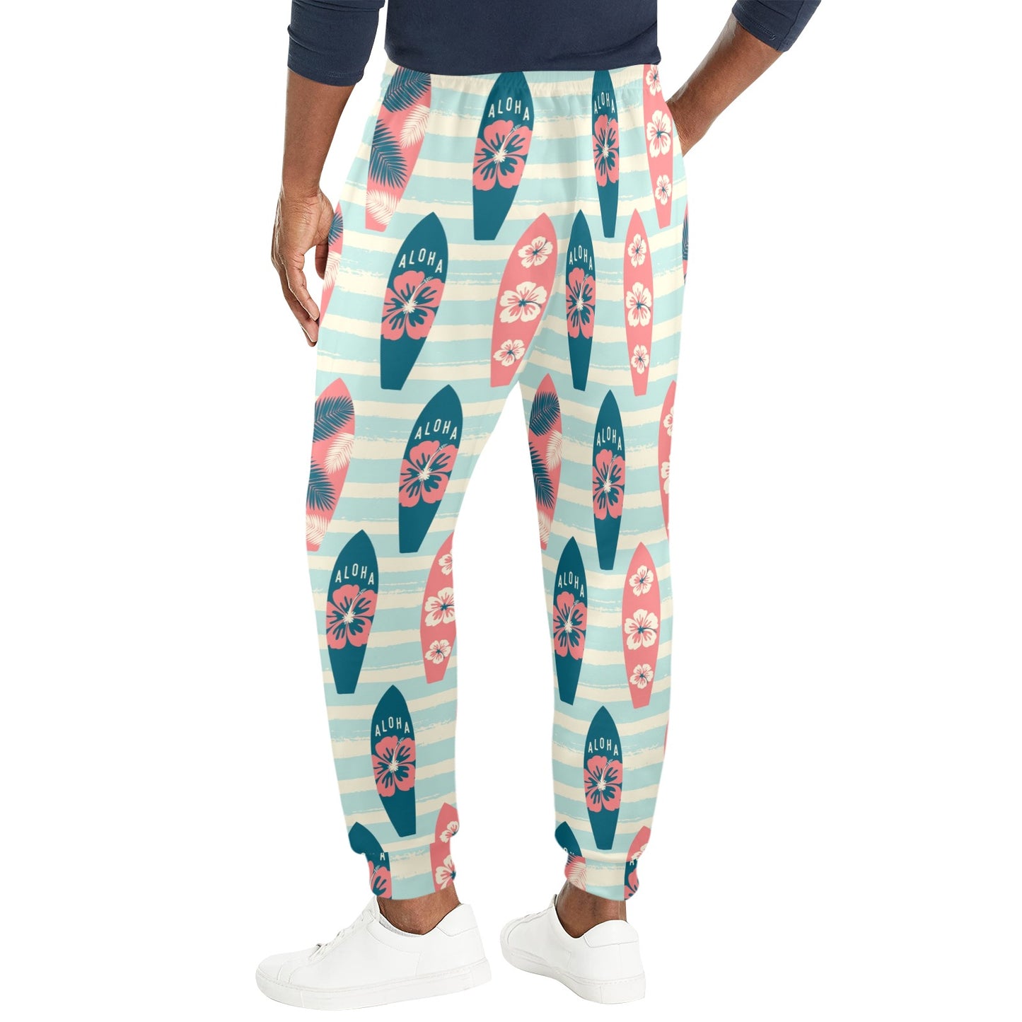 Aloha Hawaii Surfboard Pattern Print Design 02 Men's Casual Track Pants