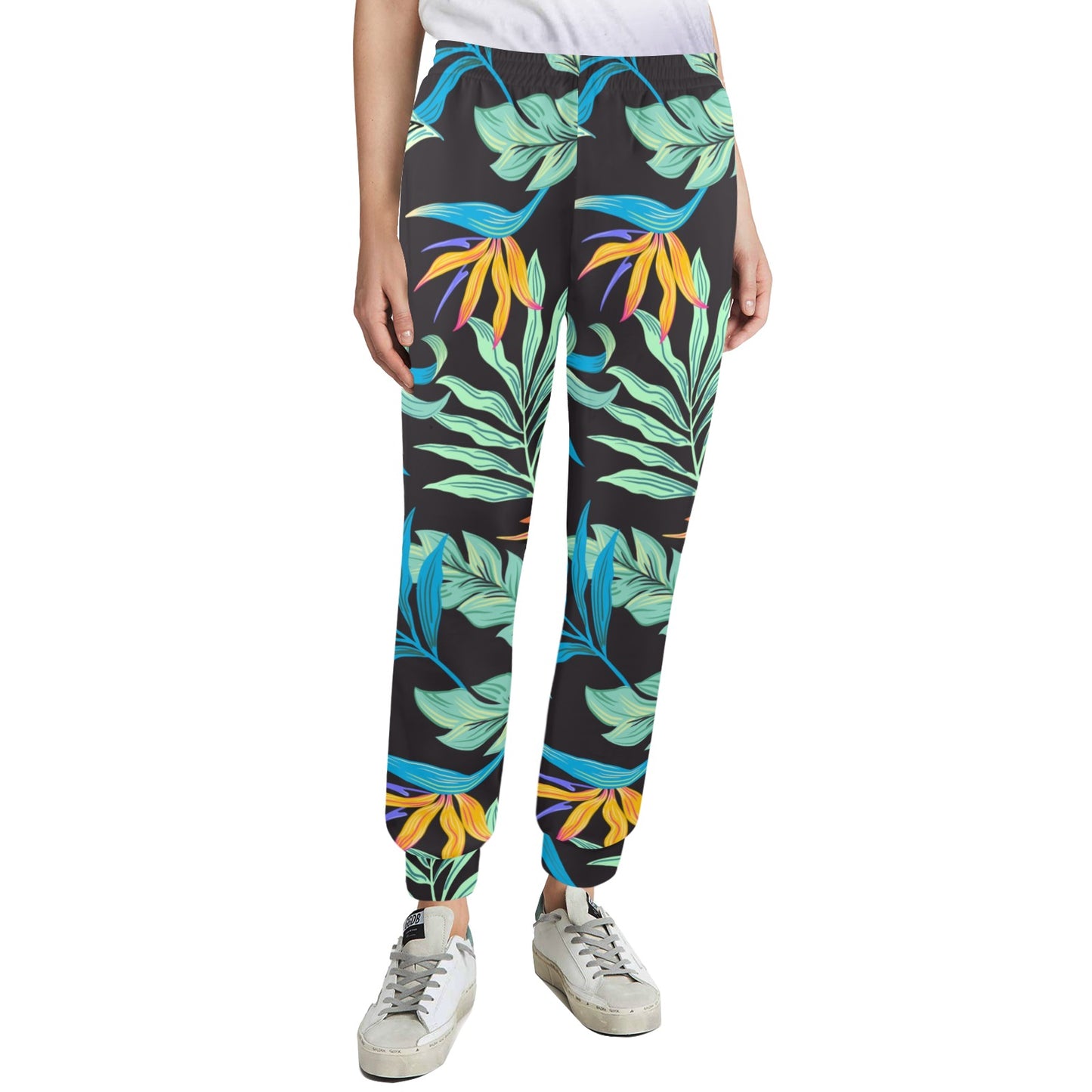 Tropical Palm Leaves Hawaiian Flower Women's Casual Track Pants