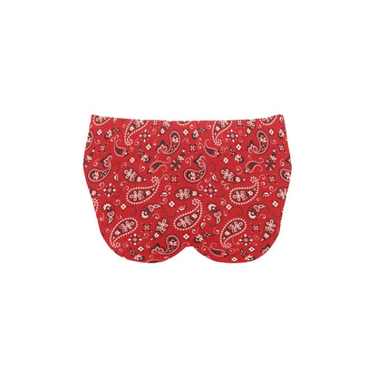 Bandana Paisley Red Print Design LKS3011 Men's Swimming Briefs