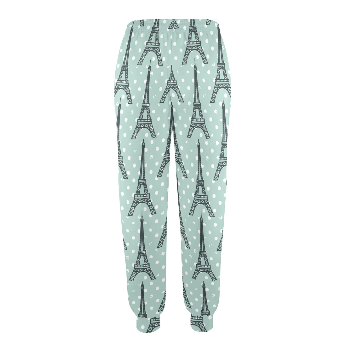 Eiffel Tower Polka Dot Print Women's Casual Track Pants
