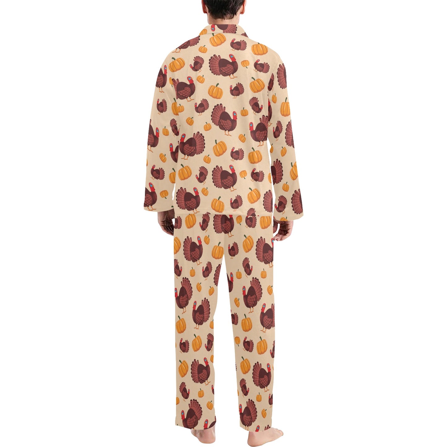 Thanksgiving Print Design LKS308 Men's Long Pajama Set