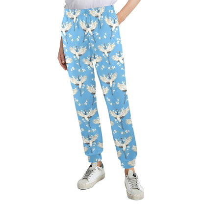 Crane Pattern Print Design 03 Women's Casual Track Pants