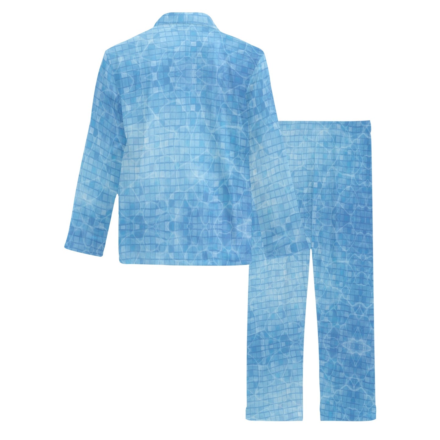 Swimming Pool Print Design LKS302 Men's Long Pajama Set