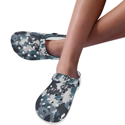 ACU Digital Urban Camouflage Unisex Clogs Shoes