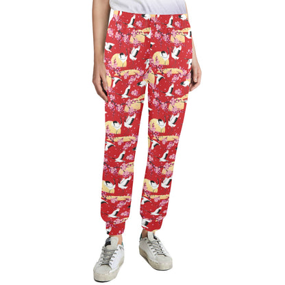 Crane Pattern Print Design 04 Women's Casual Track Pants