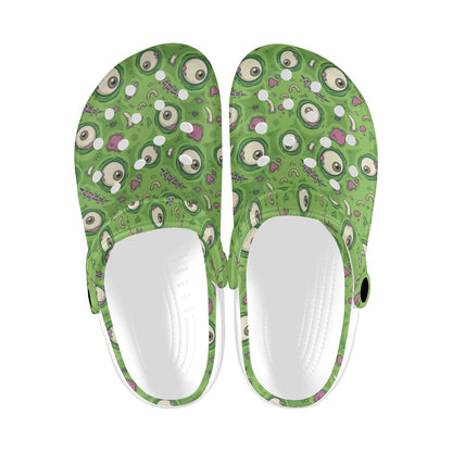 Zombie Eyes Design Pattern Print Unisex Clogs Shoes