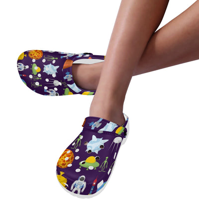 Alien Astronaut Planet Unisex Clogs Shoes