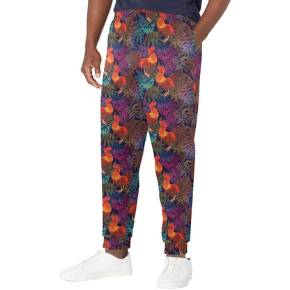 Rooster Print Style Men's Casual Track Pants