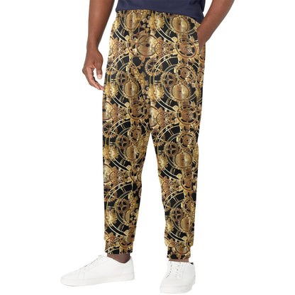 Steampunk Gear Design Themed Print Men's Casual Track Pants