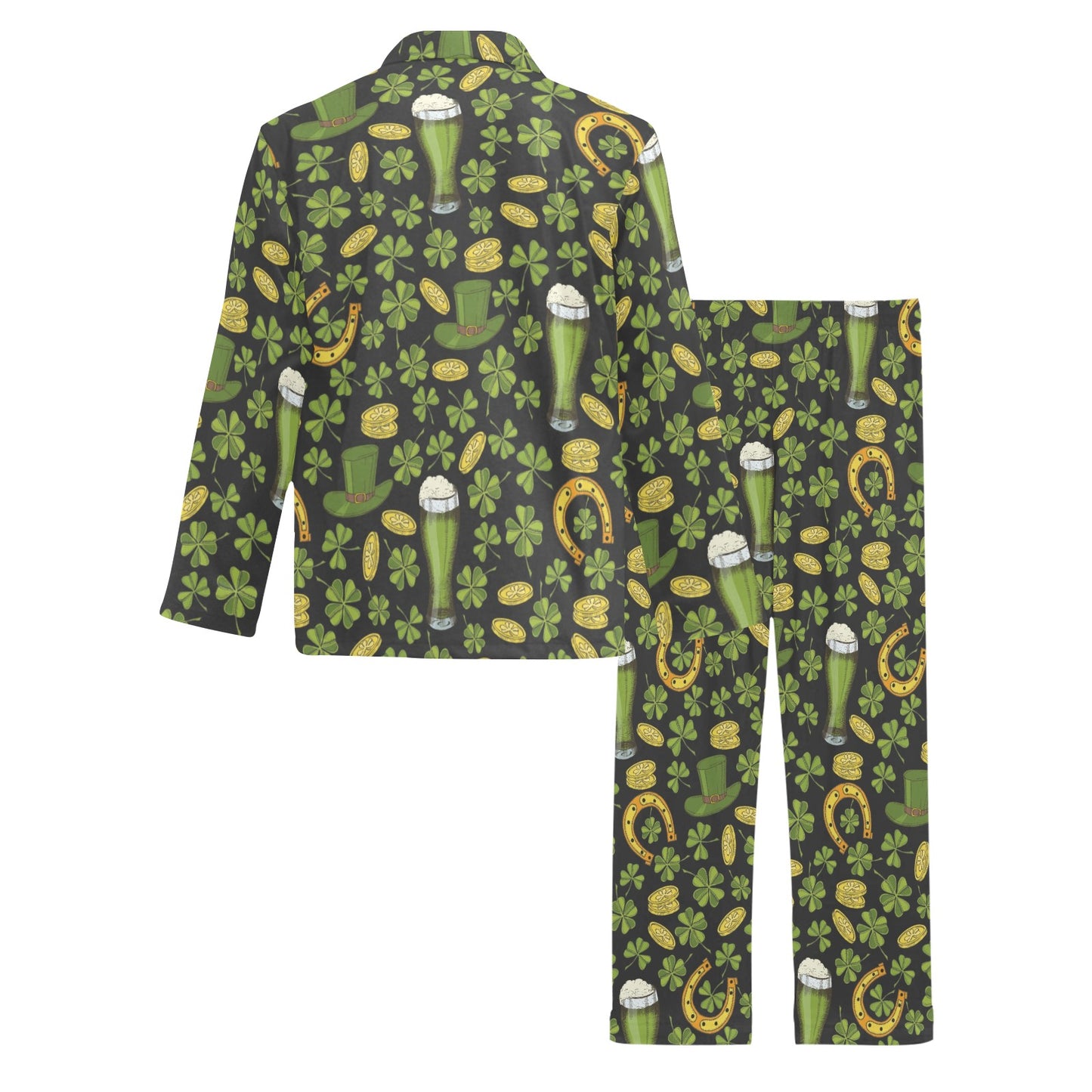 St Patricks Day Print Design LKS307 Men's Long Pajama Set