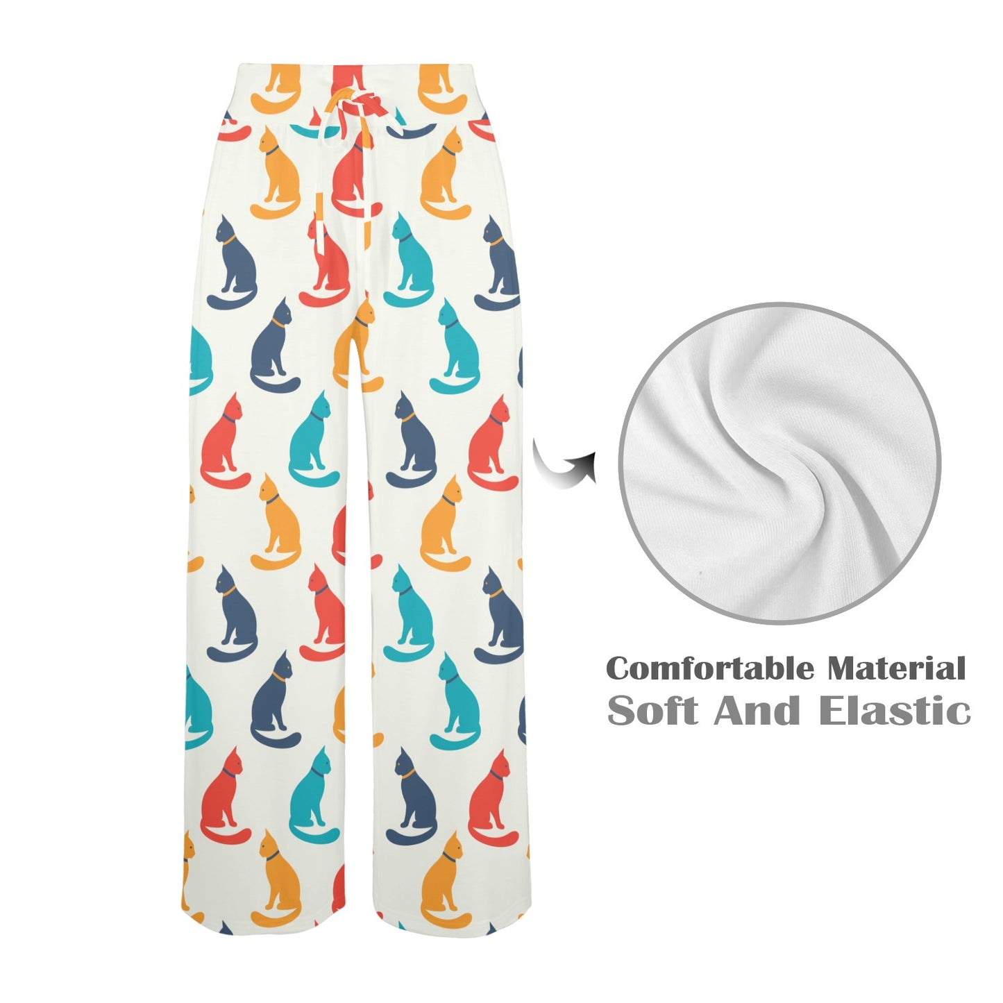 Cat Pattern Print Design 03 Women's Wide Leg Lounge Pants