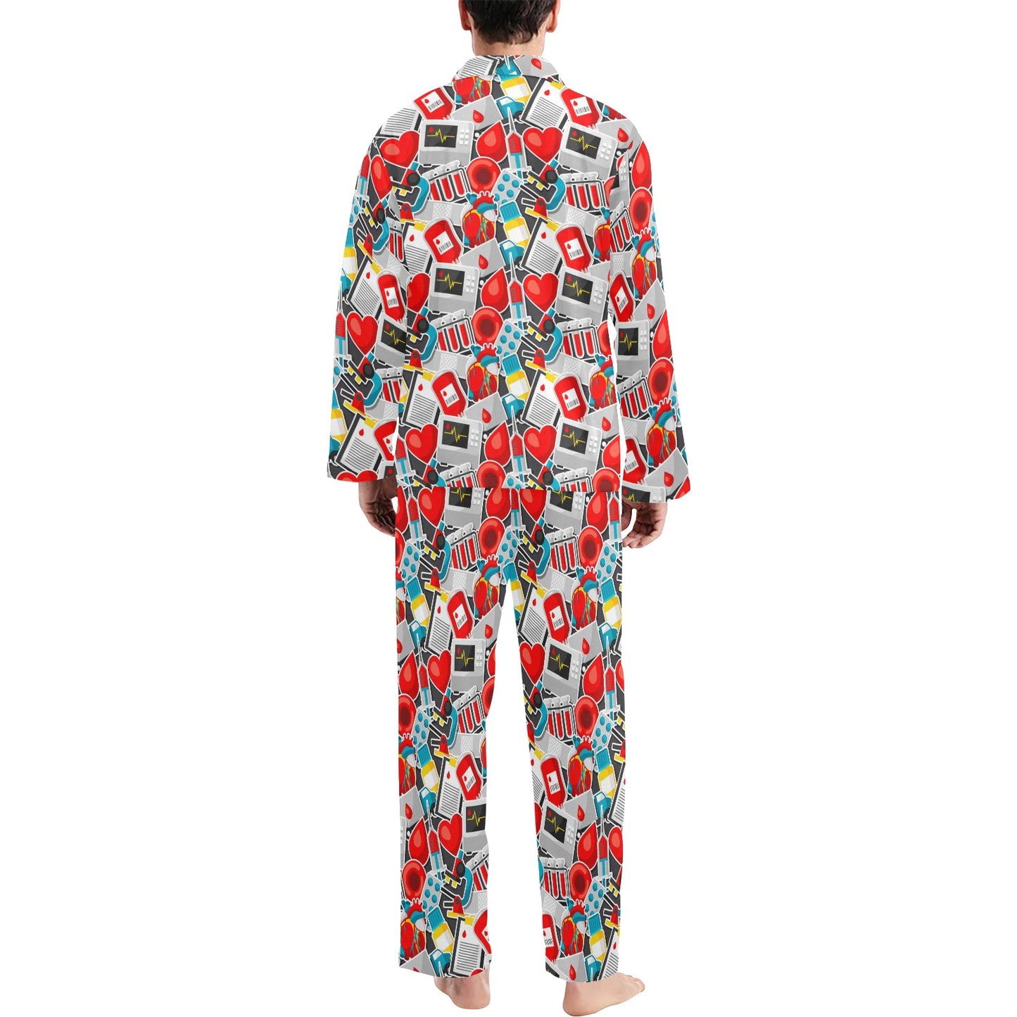 Phlebotomist Medical Themed Men's Long Pajama Set