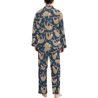 Sloth Print Design LKS307 Men's Long Pajama Set
