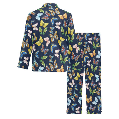 Butterfly Beautiful Print Pattern Men's Long Pajama Set