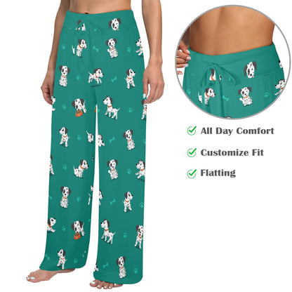 Dalmatians Design Print Pattern JJ051 Women's Wide Leg Lounge Pants