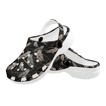 Owl Branch Themed Design Print Unisex Clogs Shoes