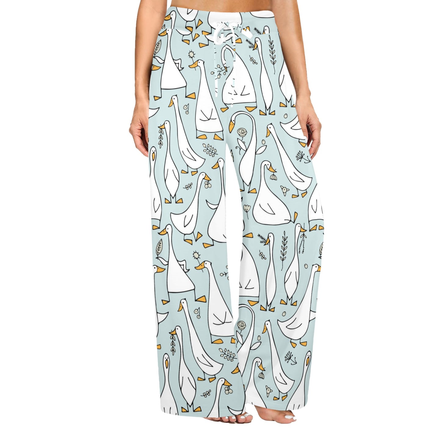 Goose Pattern Print Design 03 Women's Wide Leg Lounge Pants