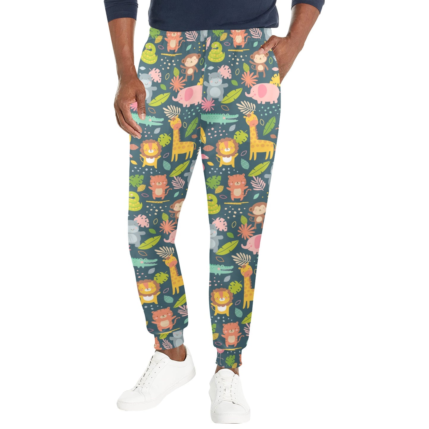 Safari Animal Cartoon Print Design LKS305 Men's Casual Track Pants