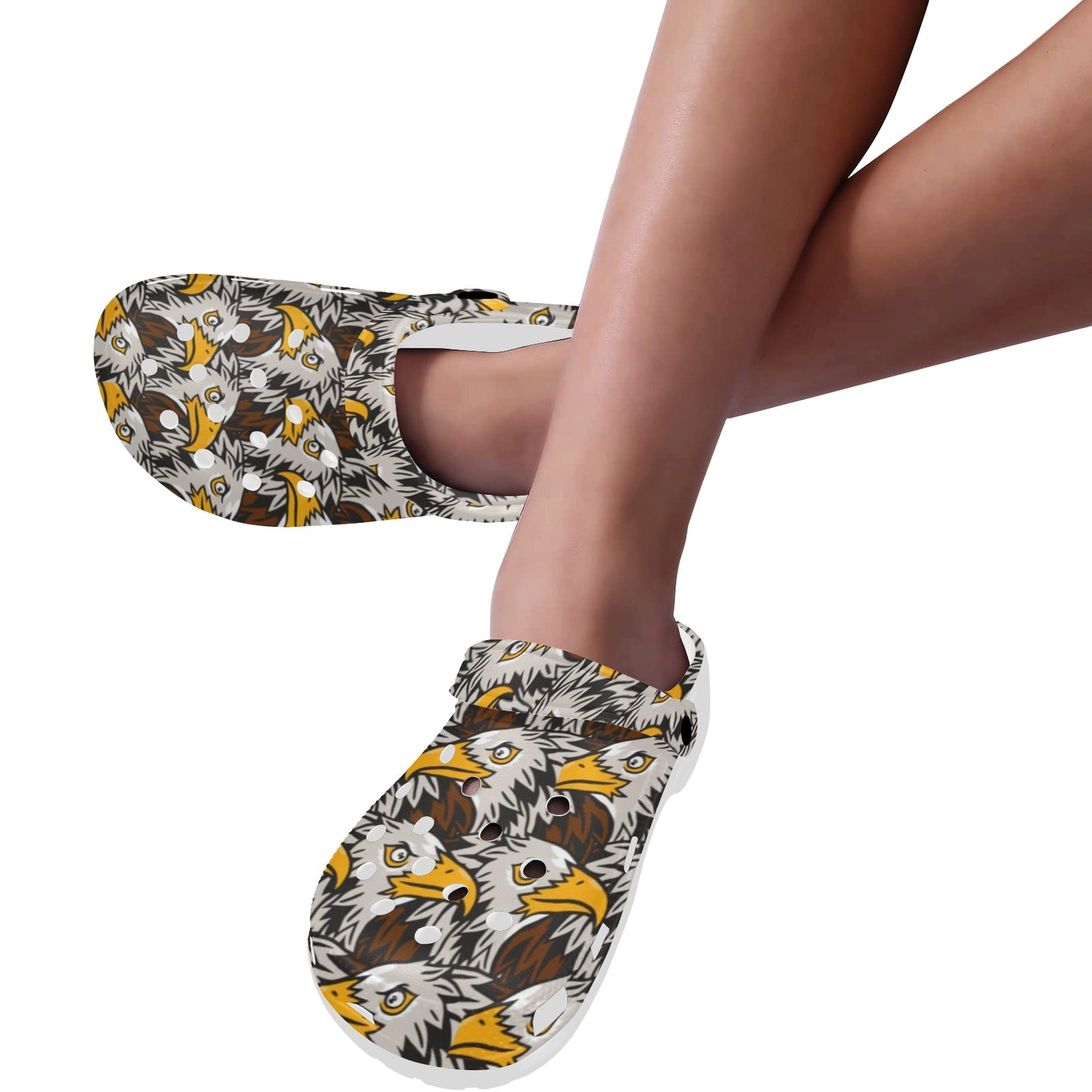 Eagles Head Pattern Unisex Clogs Shoes