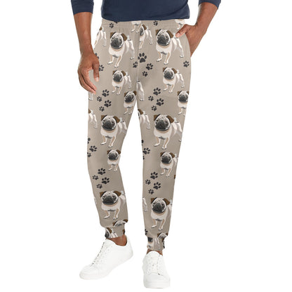 Pug Pattern Print Design A04 Men's Casual Track Pants
