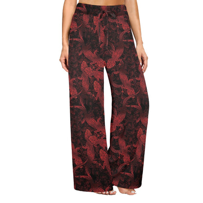 Gecko Pattern Print Design 04 Women's Wide Leg Lounge Pants