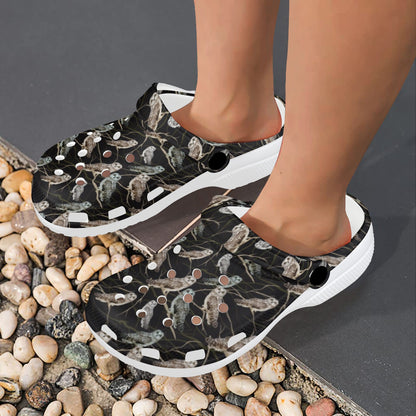 Owl Branch Themed Design Print Unisex Clogs Shoes
