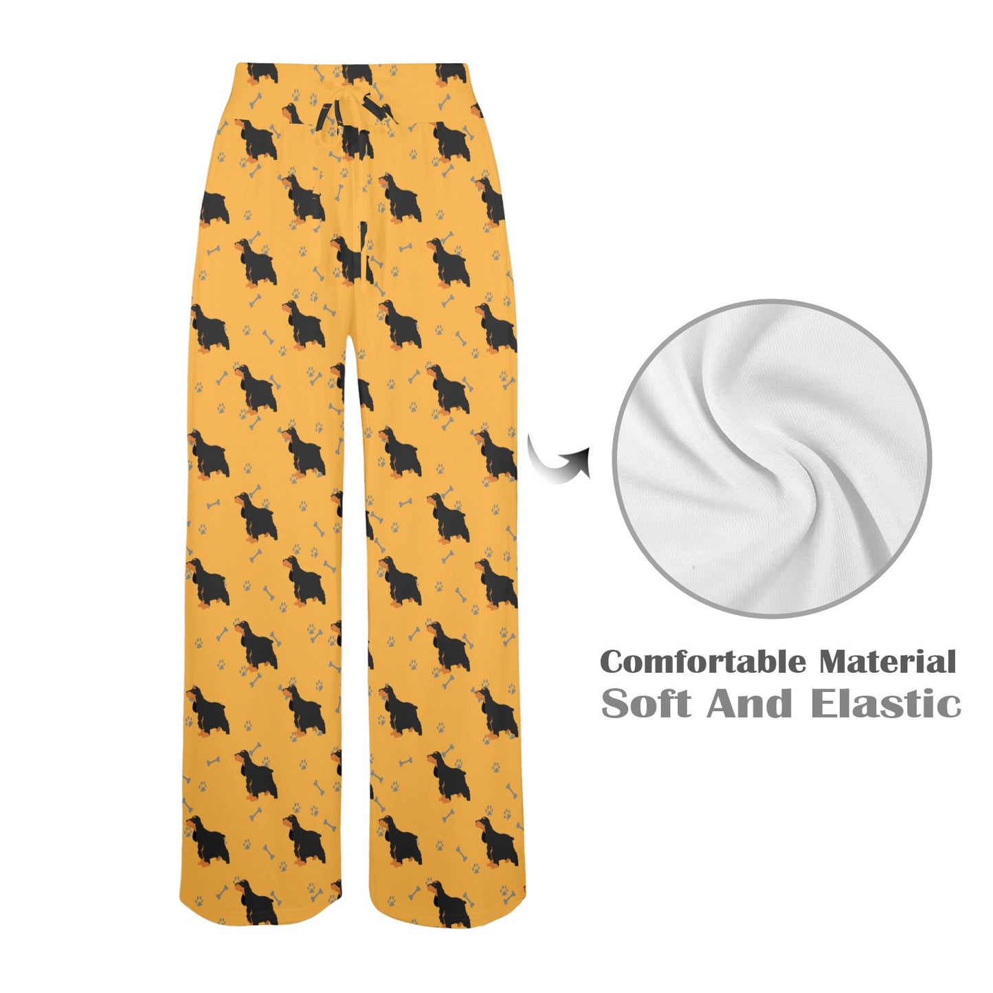 Cocker Pattern Print Design 01 Women's Wide Leg Lounge Pants