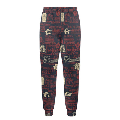 Hawaiian Themed Pattern Print Design H017 Men's Casual Track Pants