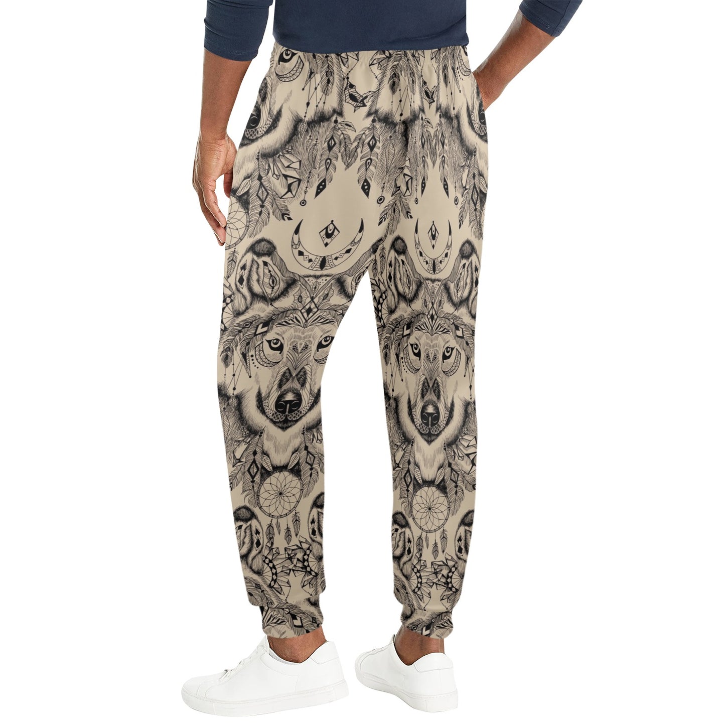 Indian Boho Wolf Men's Casual Track Pants