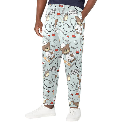 Nurse Bear Pattern Print Design A01 Men's Casual Track Pants