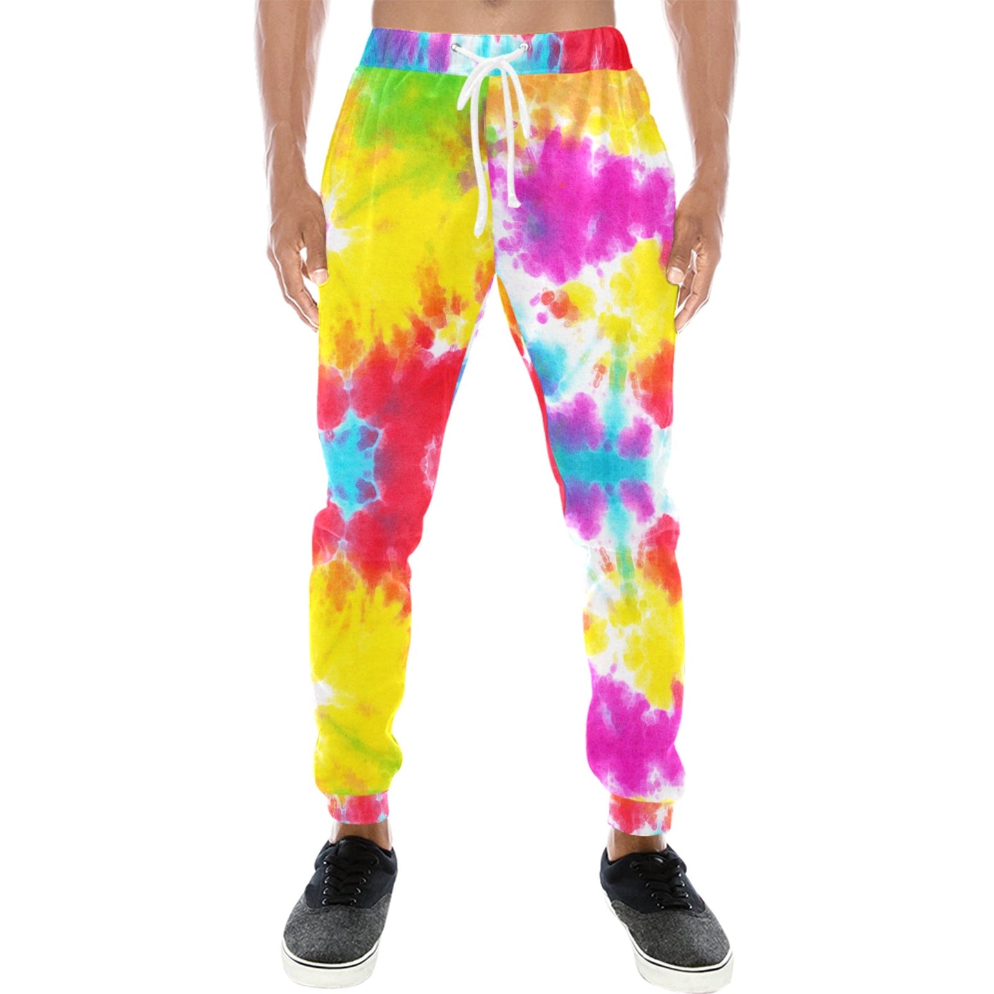 Tie Dye Rainbow Themed Print Men's Sweatpants