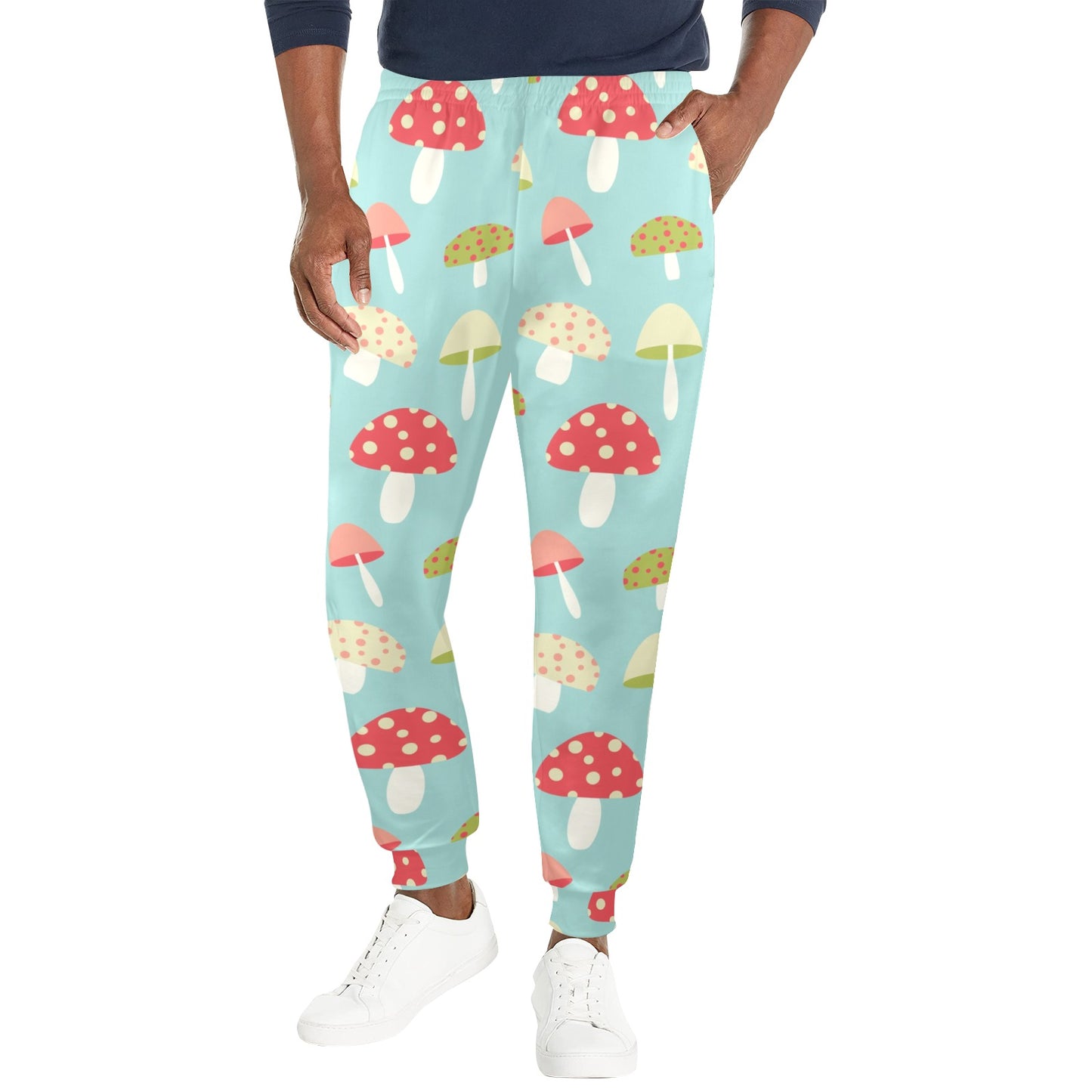 Mushroom Pattern Print Design A01 Men's Casual Track Pants