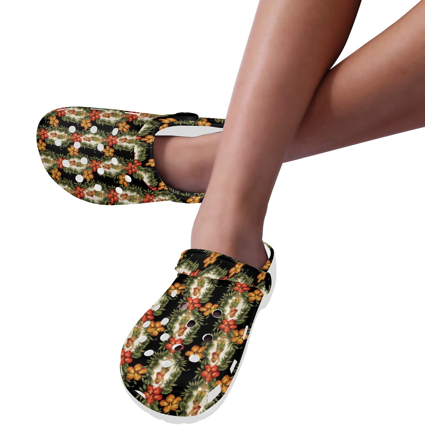 Hawaiian Flower Hula Hibiscus Print Unisex Clogs Shoes