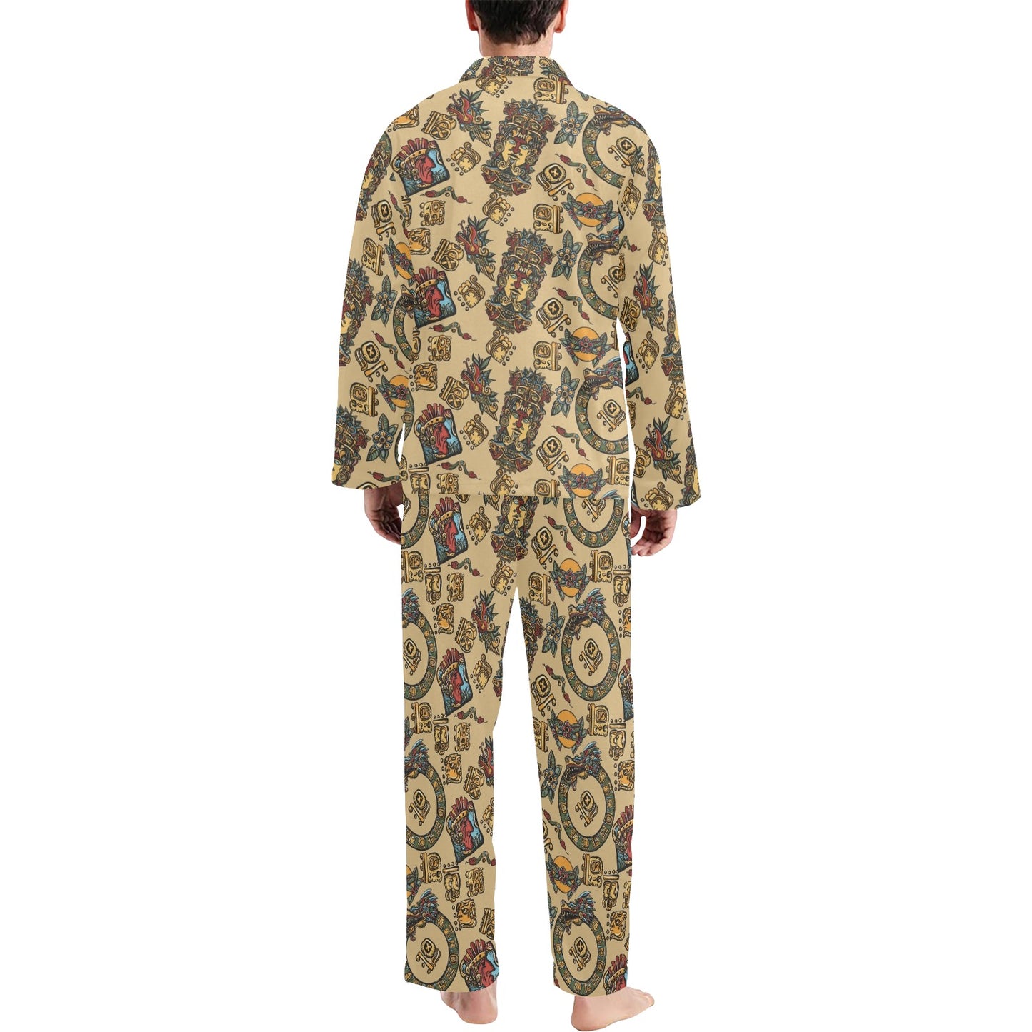 Totem Print Design LKS305 Men's Long Pajama Set